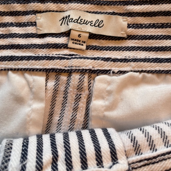 Madewell Stretch A-Line Mini Skirt in Navy Stripe size 6 - Picture 5 of 12